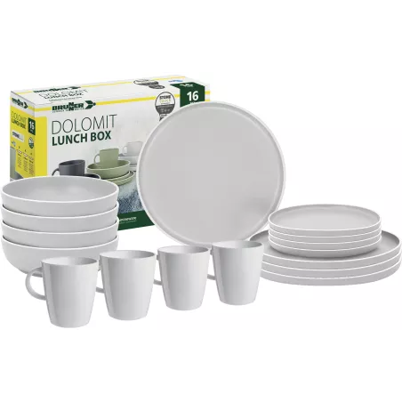 Brunner - Set di stoviglie Lunch Box Dolomit White 16 pz.