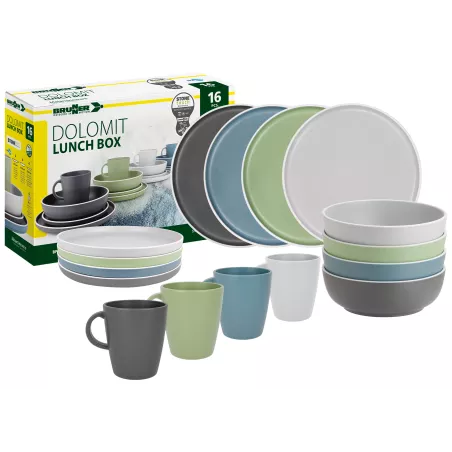 Brunner - Set di stoviglie Lunch Box Dolomit 16 pz. Brunner - Set di stoviglie Lunch Box Dolomit 16 pz.