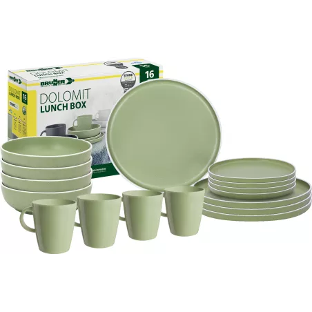 Brunner - Set di stoviglie Lunch Box Green 16 pz. Brunner - Set di stoviglie Lunch Box Green 16 pz.