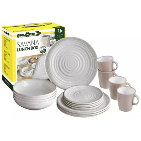 Brunner - Set di stoviglie Lunch Box Savana 16 pz. Brunner - Set di stoviglie Lunch Box Savana 16 pz.