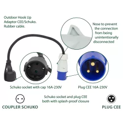 Adattatore CEE/Schuko 30 cm