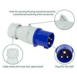 Presa maschio CEE 16A-230V