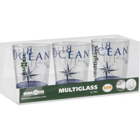 Set Bicchieri Multiglass Blue Ocean 3 pz.