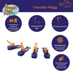 Morsetto Crocodile Peggy peg - Set da 4 pz.