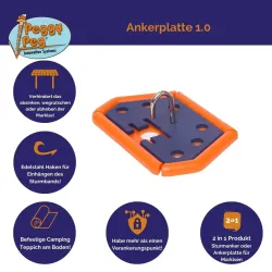 Piastra di ancoraggio Peggy peg - Set da 2 pz.
