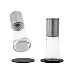 Silwy Gewürzmühlen Set 2 macinaspezie magnetici in vetro