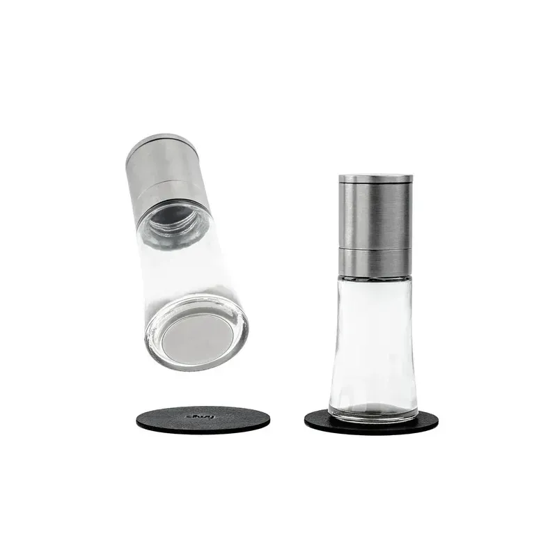 Silwy Gewürzmühlen Set 2 macinaspezie magnetici in vetro