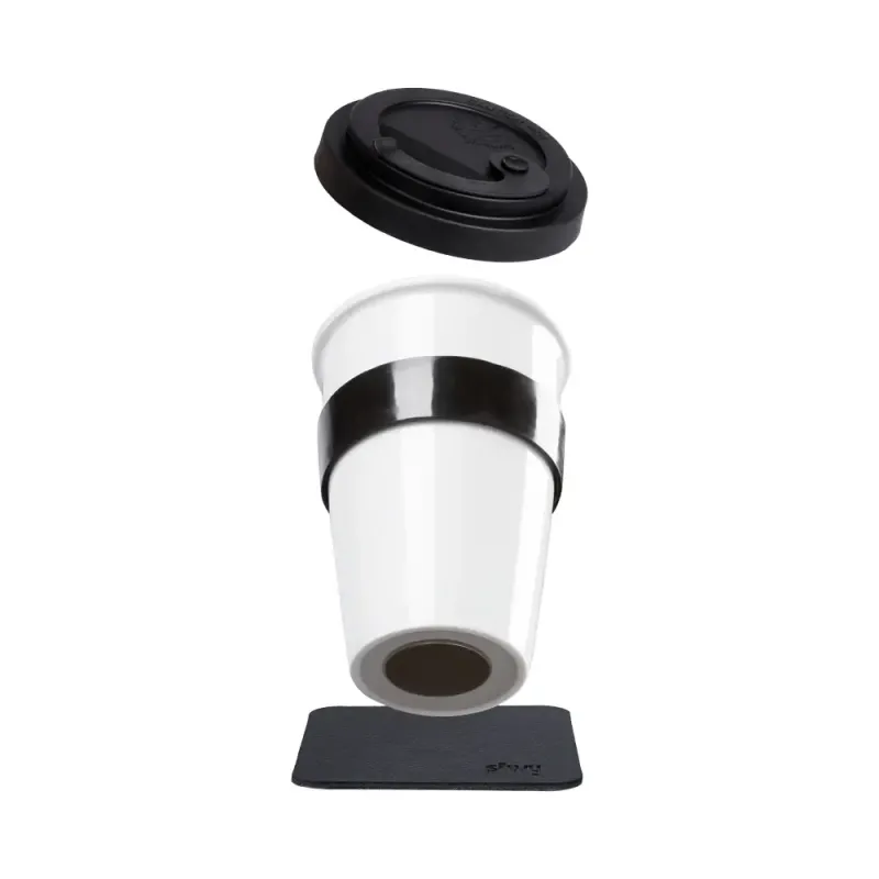 Silwy To-Go-Cup tazza magnetica  in porcellana con coperchio