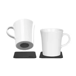 Silwy Set di 2 tazze magnetiche Bianco in porcellana
