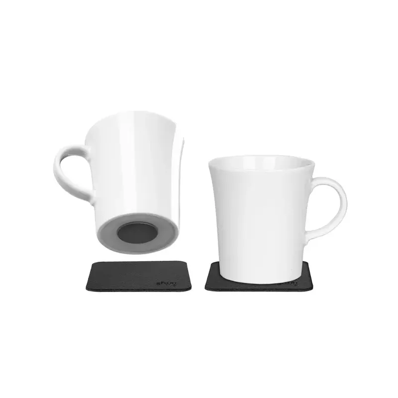 Silwy Set di 2 tazze magnetiche Bianco in porcellana