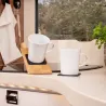 Silwy Set di 2 tazze magnetiche Bianco in porcellana