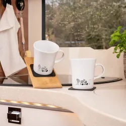 Silwy Set di 2 tazze magnetiche Camping in porcellana