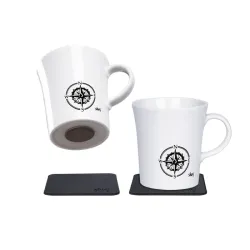 Silwy Set di 2 tazze magnetiche Compass in porcellana