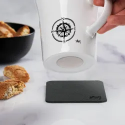 Silwy Set di 2 tazze magnetiche Compass in porcellana