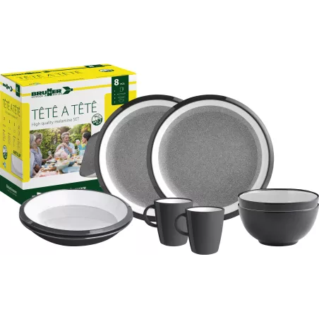 Brunner - Set stoviglie Tête-à-tête Granyte 8 pz. Brunner - Set stoviglie Tête-à-tête Granyte 8 pz.