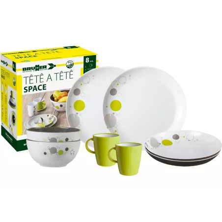 Brunner - Set stoviglie Tête-à-tête Space 8 pz.