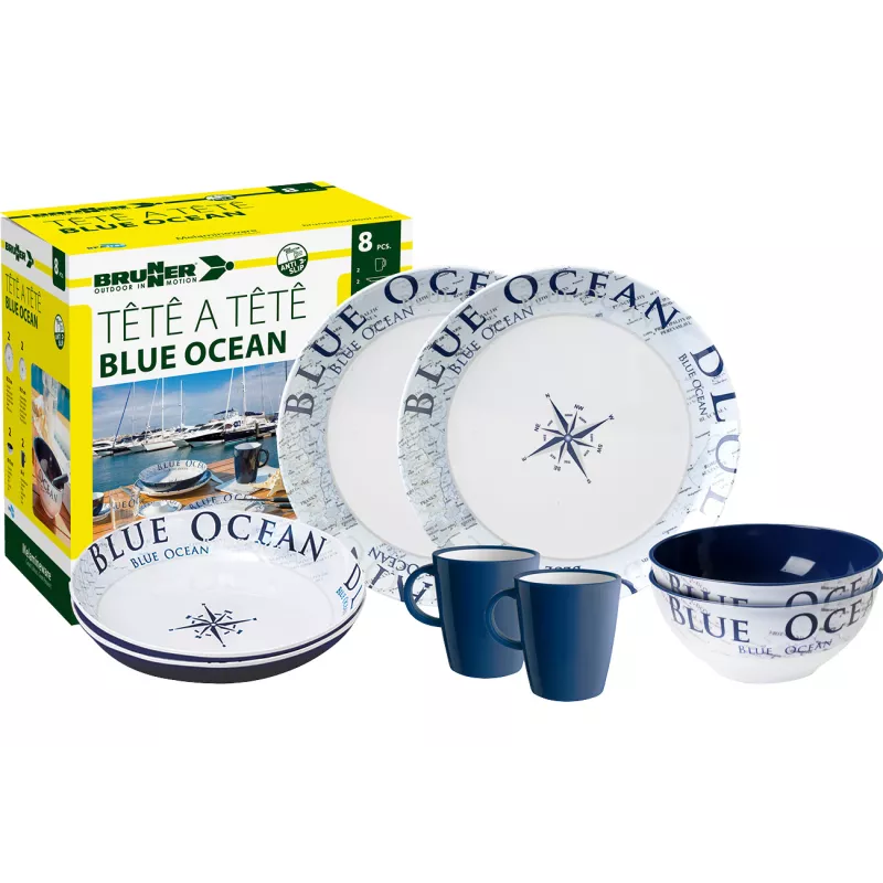 Brunner - Set stoviglie Tête-à-tête Blue Ocean 8 pz. Brunner - Set stoviglie Tête-à-tête Blue Ocean 8 pz.