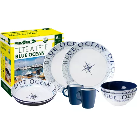 Brunner - Set stoviglie Tête-à-tête Blue Ocean 8 pz. Brunner - Set stoviglie Tête-à-tête Blue Ocean 8 pz.